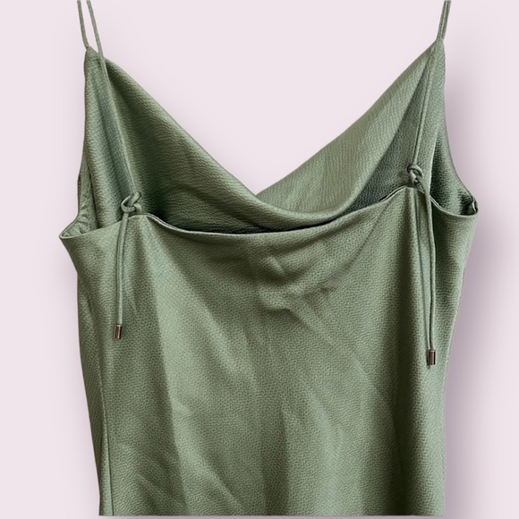 Textured Satin Mini Slip Dress - Picture 3 of 4